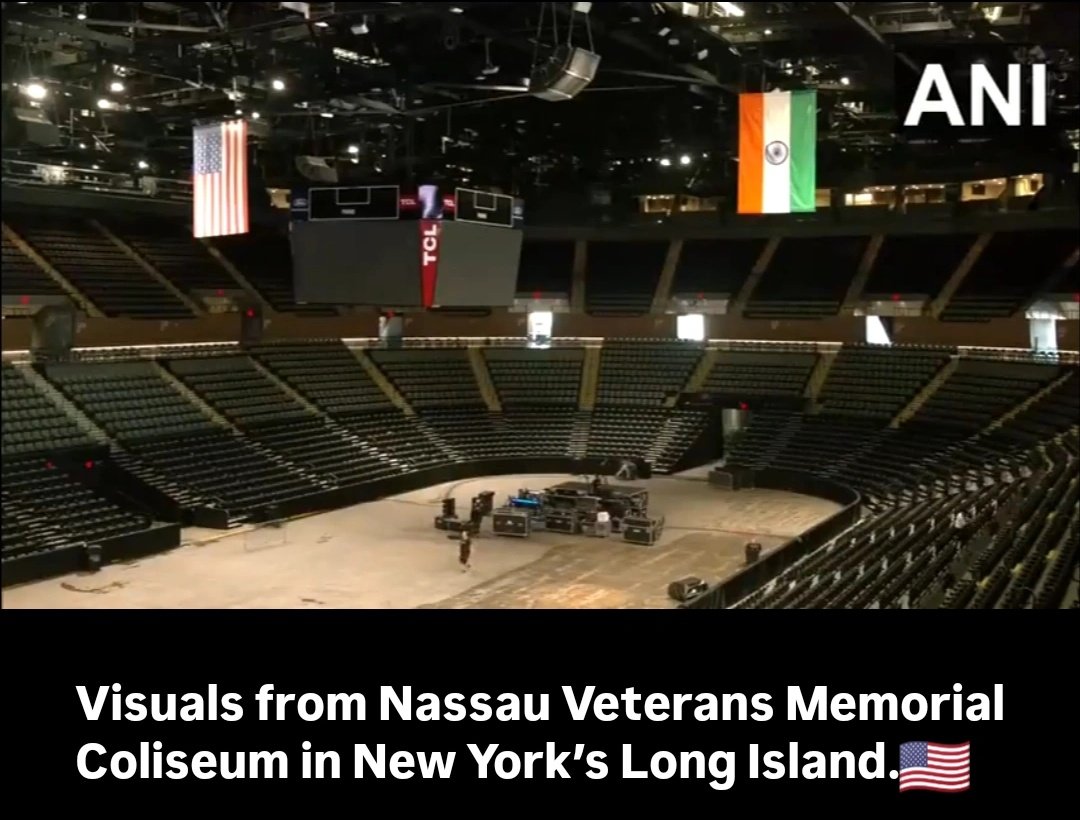 thetanmay_'s tweet image. visuals from Nassau Veterans Memorial Coliseum in New York’s Long Island.

Prime Minister Narendra Modi will meet the Indian diaspora here during a community event on September 22

#ModinUS #USWelcomesModi #NarendraModi #NewYork #HowdyModi