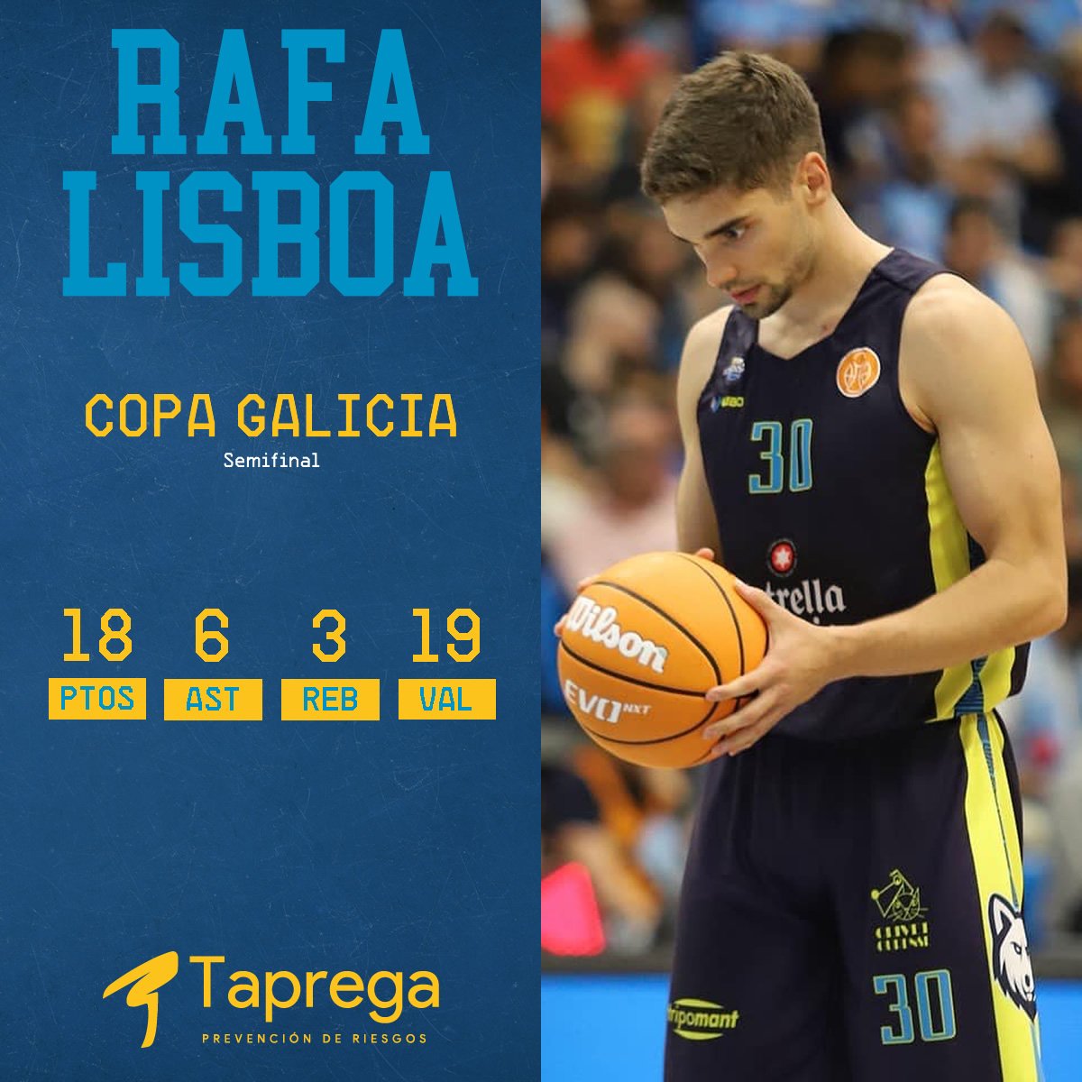 MVP 🎖| Un gran <a href="/rafalisboa28/">Rafa Lisboa</a> foi o mellor xogador do encontro de #CopaGalcia de onte en Lugo.
#ForzaCOB
