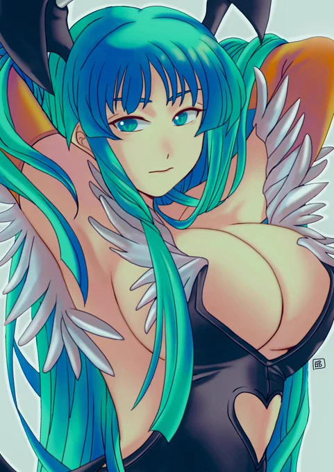 #ヴァンパイア のモリガンさんを描いたはずですたぶん#Darkstalkers   #格ゲーキャラ描こうぜ#レトロコンシューマー愛好会イラスト部 