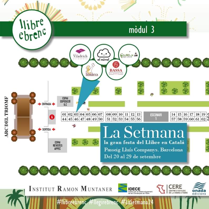 LA SETMANA DEL LLIBRE EN CATALÀ 

Fins ara

Atenció al canvi d'ubicació!! 😀
 
📆 20-29/09
📍  PASSEIG LLUÍS COMPANYS
✒️ MÒDUL 3
💚 T'hi esperem!!

#llegirebrenc  #LaSetmana24 #APROPTEU