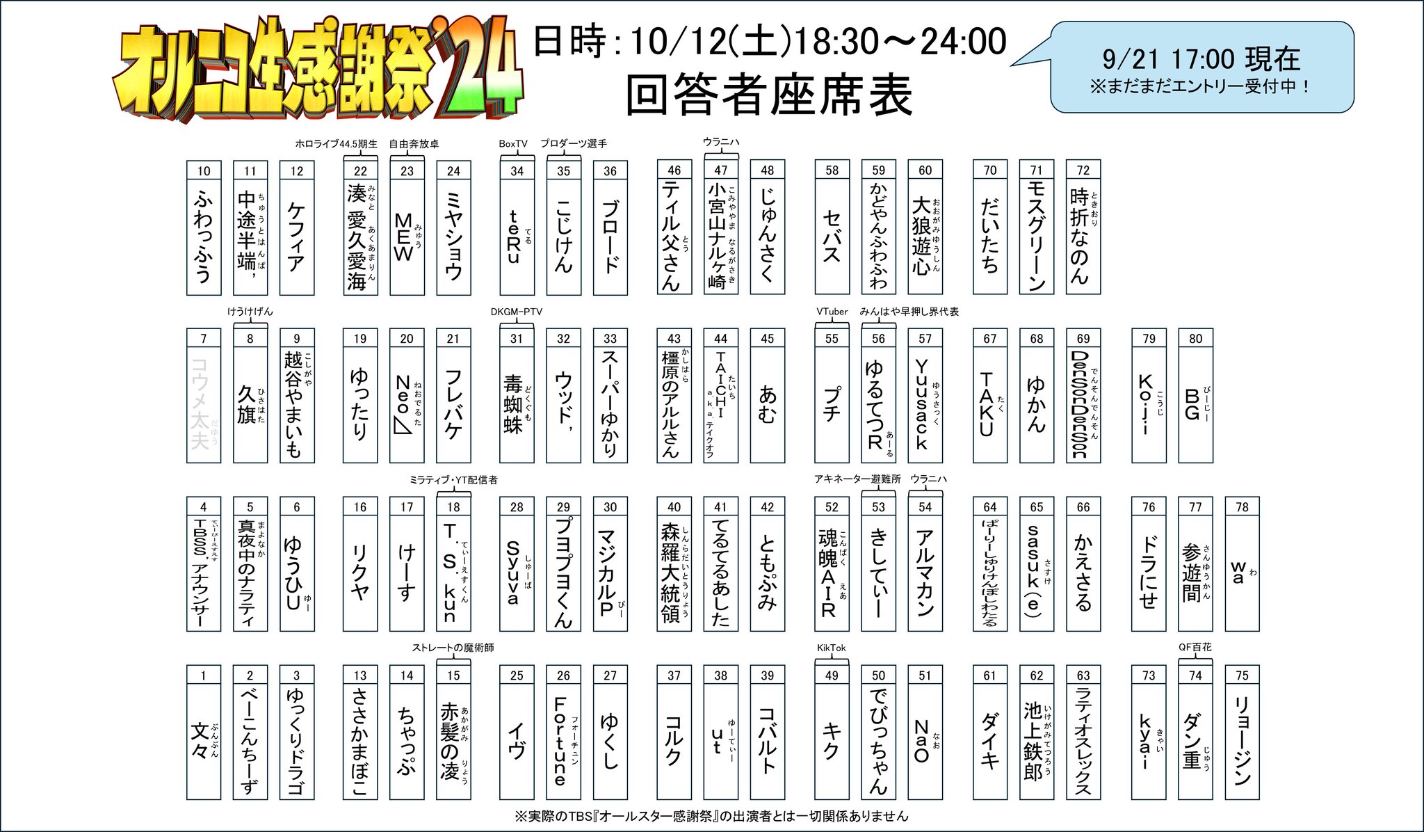 オールニコ生感謝祭@10/11 20:00~ 4h生放送🍁 on X: 