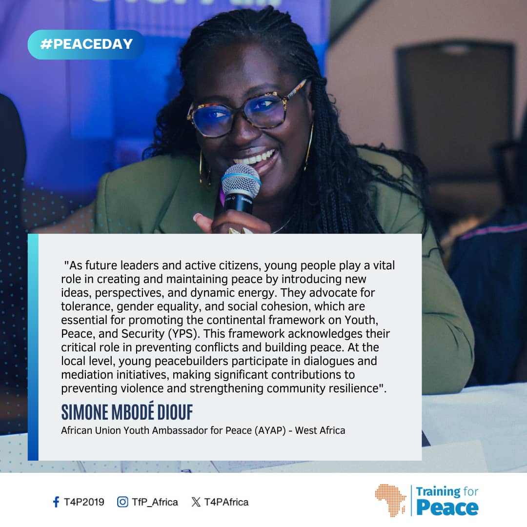 2/2 Embracing diversity, building agency to   create solutions to peace – these are some ideas from AU Youth Ambassadors   for Peace on #PeaceDay. <a href="/Arif_Abdeljalil/">Arif Abdeljalil</a> <a href="/SimoneDiouf/">Simone Diouf</a> <a href="/Mpule_Roxx/">Mpule Kgetsi</a>