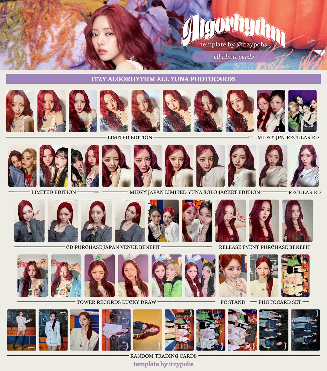 🪸 ITZY ALGORHYTHM 있지 포카 all photocards member templates