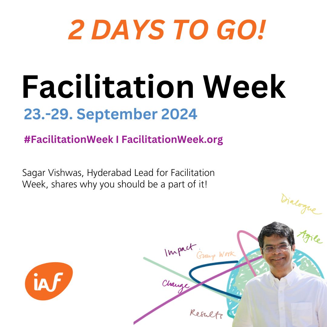IAFIndiaOrg's tweet photo. ✨ 2 Days to Go! 🎉
SagaerVishwas Says
Facilitation elevates self-awareness and embraces diverse perspectives. https://t.co/FNXIhTIbL1
#FacilitationWeek #facilitationweek2024 #IAFIndia #FacilitationMatters #CelebrateFacilitation #PowerOfFacilitation #GroupFacilitation https://t.co/lEM3N9U4oL