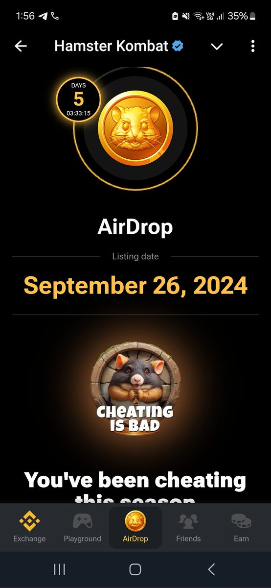 nisarg_w's tweet photo. @HAMSTERREWARD Do i get airdrop or no https://t.co/Lf75W70Foe