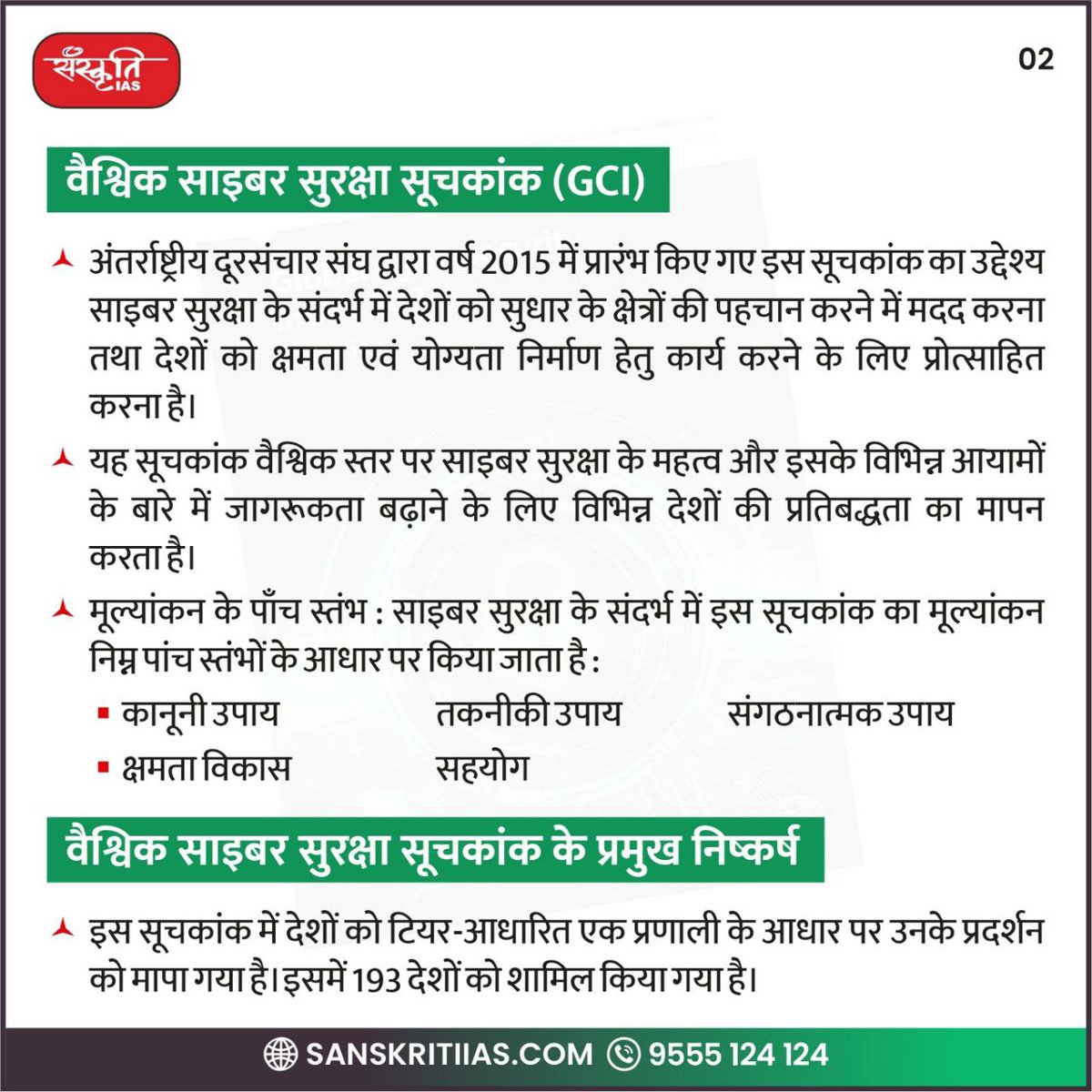 sanskritiias's tweet image. वैश्विक साइबर सुरक्षा सूचकांक : Global Cybersecurity Index (GCI) 2024

#GlobalCybersecurityIndex #Cybersecurity2024 #DigitalSafety #CybersecurityAwareness #GCI2024 #SecureCyberWorld #CyberDefense #CyberResilience #GlobalCyberSecurity #CyberProtection #IAS #UPSC