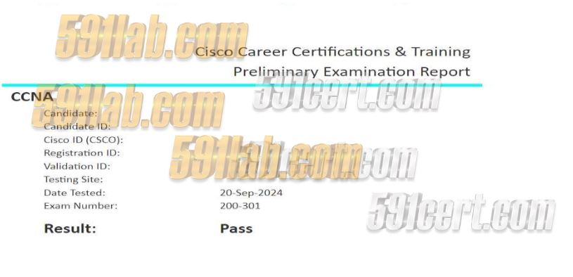 591Lab's tweet photo. Implementing and Administering Cisco Networking Technologies, CCNA- 200-301 v 1.1, Pass, 20th September 2024 https://t.co/qZsdWjuLHs
