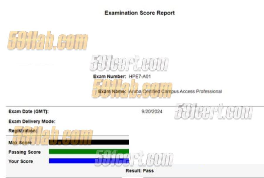 591Lab's tweet photo. Aruba Certified Campus Access Professional, HPE7-A01, Pass, 20th September 2024 https://t.co/yrtW27CMmF