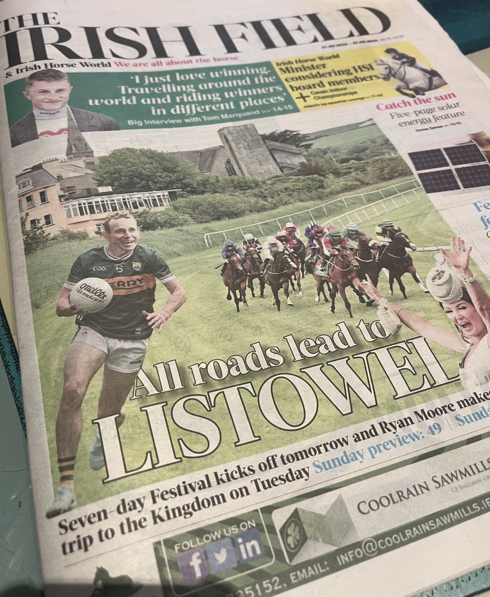 Thanks ⁦<a href="/TheIrishField/">The Irish Field</a>⁩ for great front page today. 
A new man for ⁦<a href="/Kerry_Official/">Kerry GAA</a>⁩ 👏
