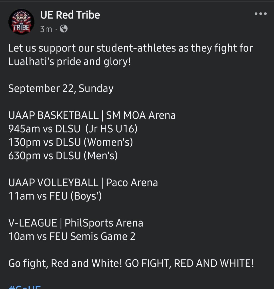 UE_REDTRIBE's tweet photo. Go, UE! https://t.co/9INBezHtZv