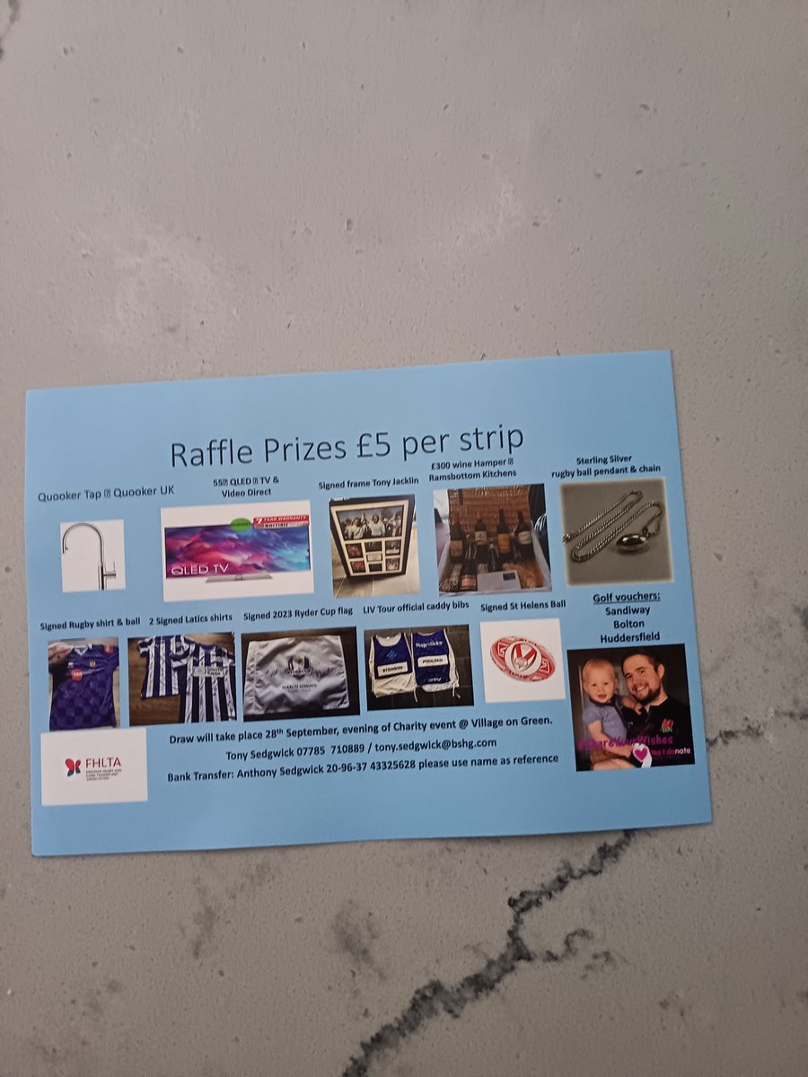 Over £3,000 of raffle prizes up for grabs, draw taking place 28th September. 
<a href="/WiganAthSC/">Official Wigan Athletic Supporters Club</a> <a href="/WiganWarriorsRL/">Wigan Warriors 🍒⚪️</a> <a href="/TraffordAG/">AmericanGolfTrafford</a> <a href="/GolfMonthly/">Golf Monthly</a> <a href="/TheTodaysGolfer/">Today's Golfer</a>