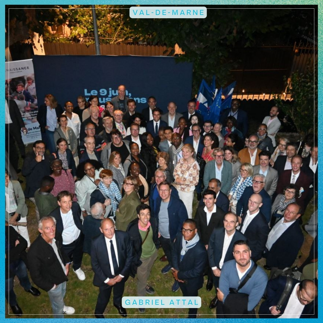 Agréable moment de convivialité hier soir avec les militants Renaissance du Val-de-Marne réunis autour de <a href="/GabrielAttal/">Gabriel Attal</a>. Merci à eux pour leur engagement et leur mobilisation constante !
