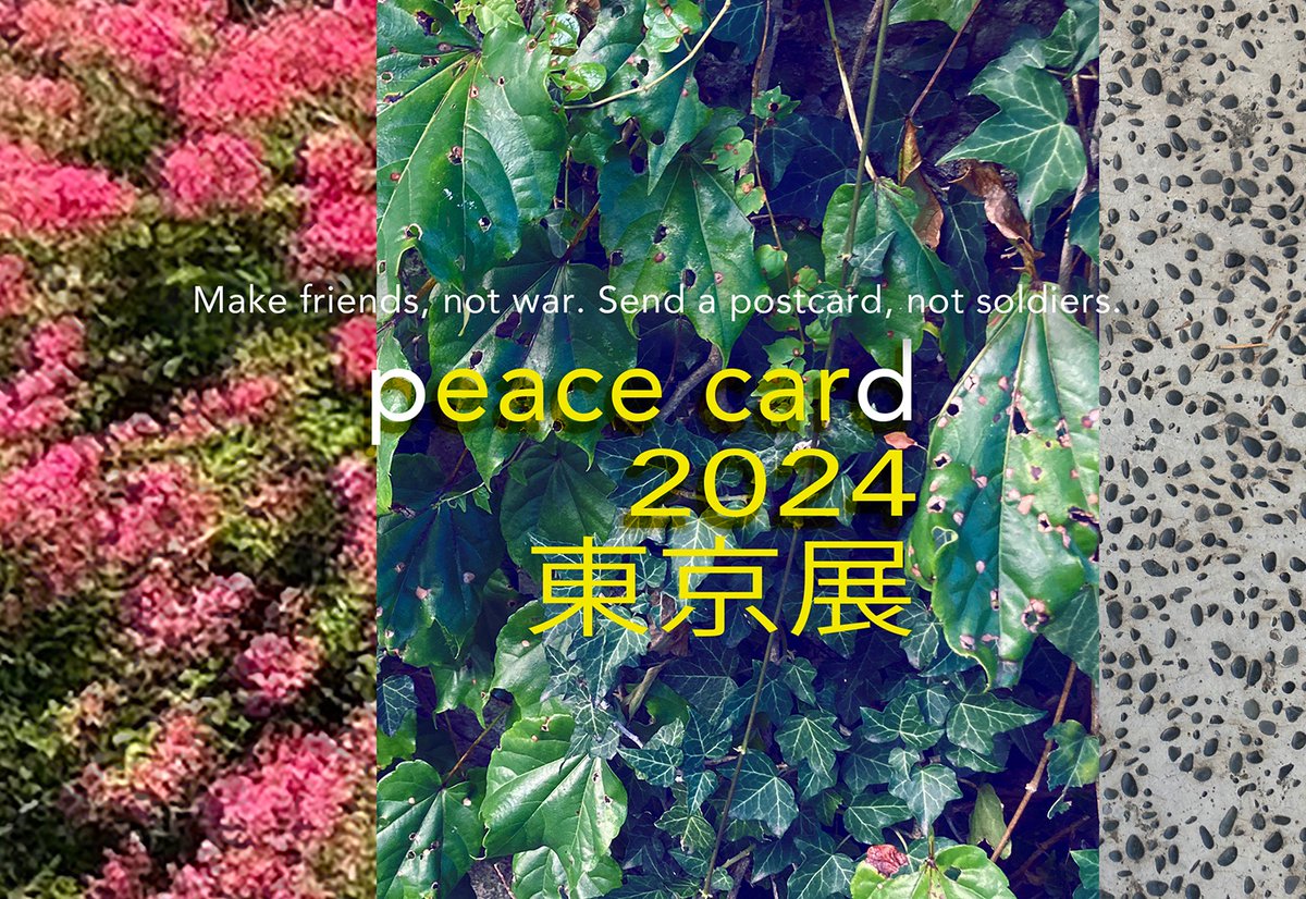 10月21日(月)〜26日(土)の会場 maya2宛にピースを願った手作りの絵はがきを郵送してください(※10月からは切手代が85円になります)届いたカードはすべて展示に加えられます。107-0061 港区北青山２-10-26 maya2『peace card 2024東京展』原画展参加者も引き続き募集中　詳細は peacecard-tokyo.jimdofree.com