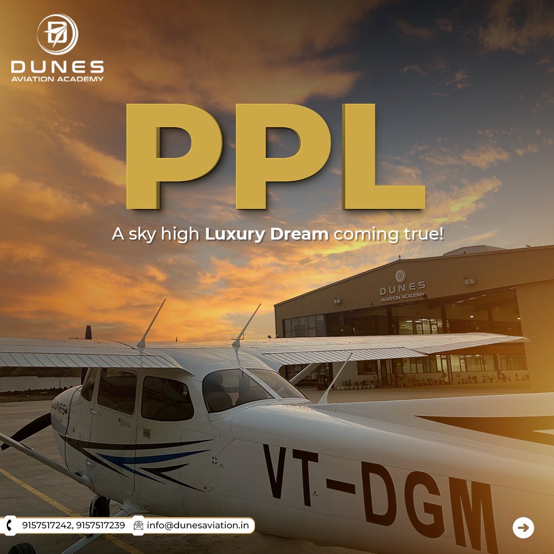 DunesAviation's tweet photo. Have you got your PPL? It's time to turn dreams into destinations.✈️👩‍✈️🧑‍✈️☁️

#LicenseToFly #SkyBound #AviationGoals #bhavnagar #gujarat https://t.co/Mx9sBDTYqv