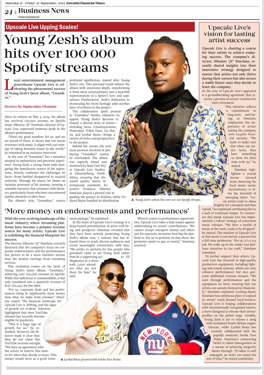 Upscalelive_'s tweet image. We had an exclusive interview with @EswatiniFinance please get your copy today.