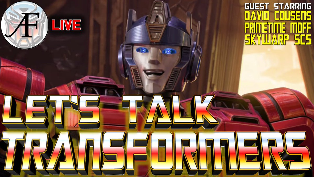 ArrowFyre's tweet image. Join us LIVE at 8pm on YouTube where I will be joined by my co-hosts @DavidCousens @PrimeTimeMoff and @SkywarpSCS as we talk all things #Transformers.

Link here --&amp;gt; youtube.com/live/oAjtp9p9j…