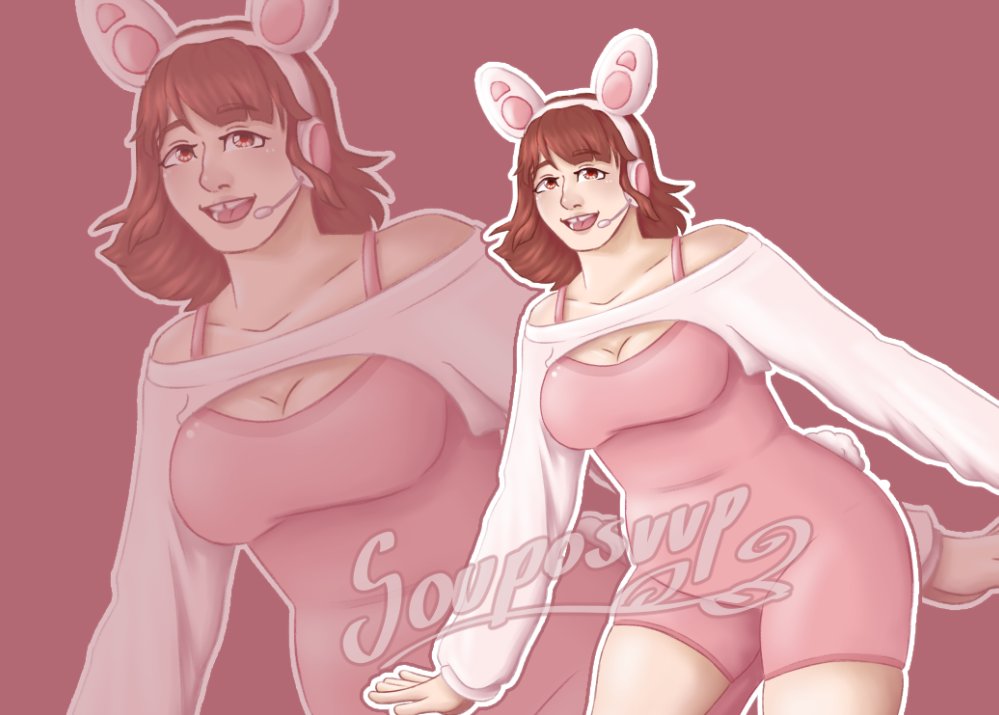 Finished cute #bunny girl drawing! 

#artmoots #DigitalArtist #commsopen