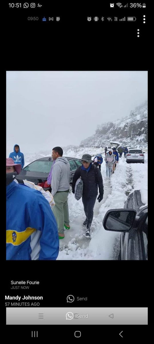 Free State / KZN - R74 Route: Rescue teams evacuating trapped motorists and bus passengers between Harrismith and Bergville #OliviershoekPass