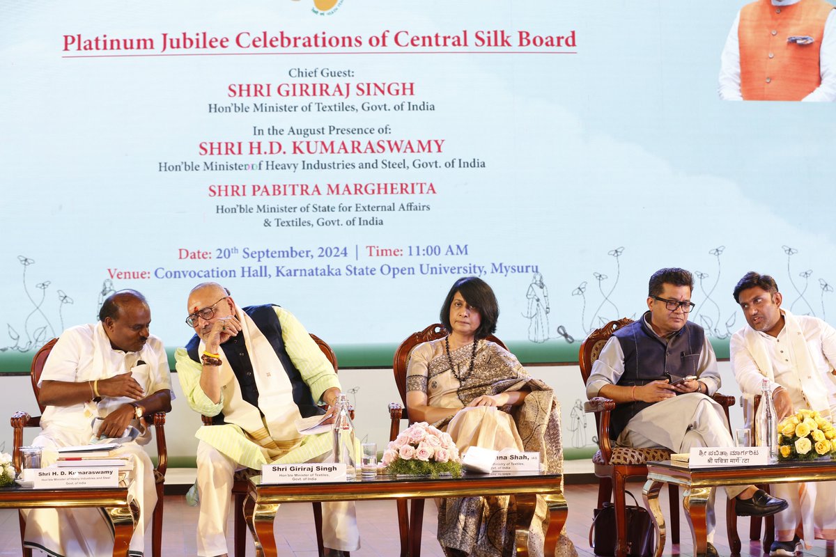 Central Silk Board Ministry of Textiles (@csbmot) on Twitter photo At the CSB’s Platinum Jubilee Celebrations, CSB-CTRTI, Ranchi with ICAR-CIFRI, Barrackpore; CSB-CMERTI, Lahdoigarh with Assam Agricultural University, Assam; CO-CSB with <a href="/JainDeemedtbUnv/">JAIN (Deemed-to-be University)_Officials</a> Bengaluru signed MoU/MoAs to co-operate each other in research/guideship.🦋#75silkenyearsCSB At the CSB’s Platinum Jubilee Celebrations, CSB-CTRTI, Ranchi with ICAR-CIFRI, Barrackpore; CSB-CMERTI, Lahdoigarh with Assam Agricultural University, Assam; CO-CSB with <a href="/JainDeemedtbUnv/">JAIN (Deemed-to-be University)_Officials</a> Bengaluru signed MoU/MoAs to co-operate each other in research/guideship.🦋#75silkenyearsCSB