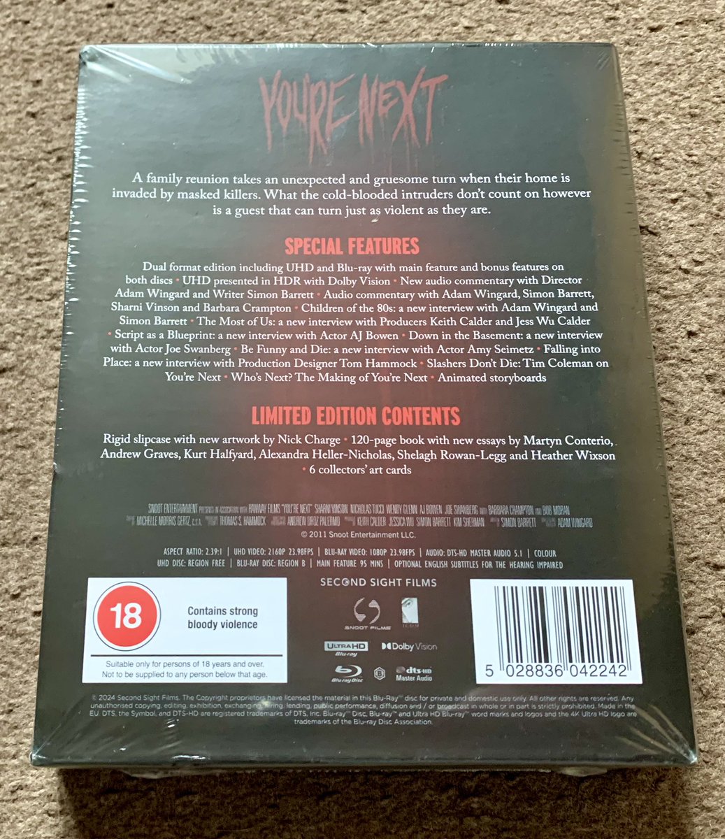 mikeycubed's tweet image. Massive thanks to @AVForums for another great Patreon prize! 

Stunning @SecondSightFilm 4K edition of You’re Next for the collection 😍

And thanks as always to Cas for organising it all 💙

#AVForums #Patreon #SecondSight