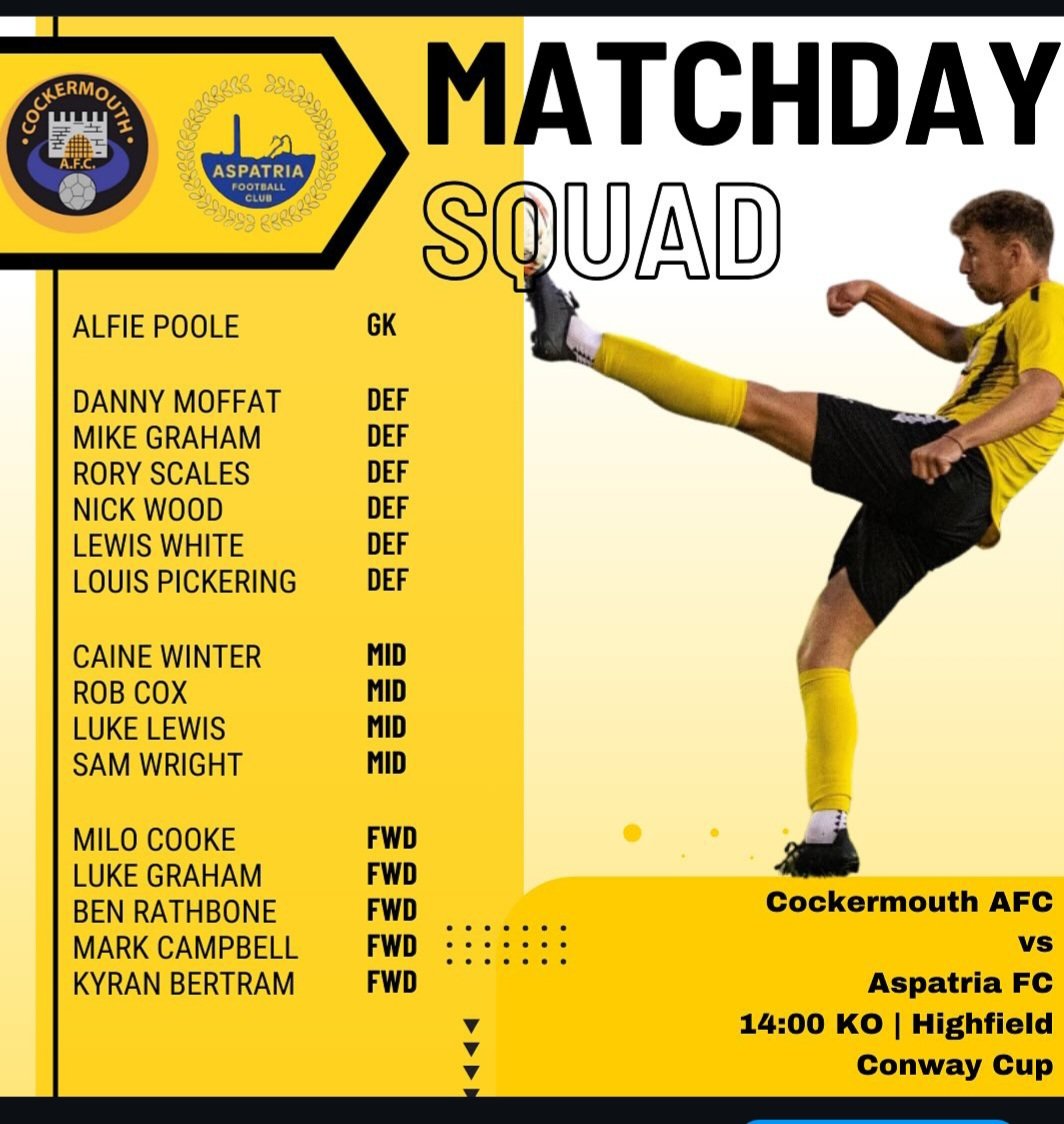 Cockermouthafc's tweet photo. 1st team at home in Conway Cup today https://t.co/lI49tXGjTo