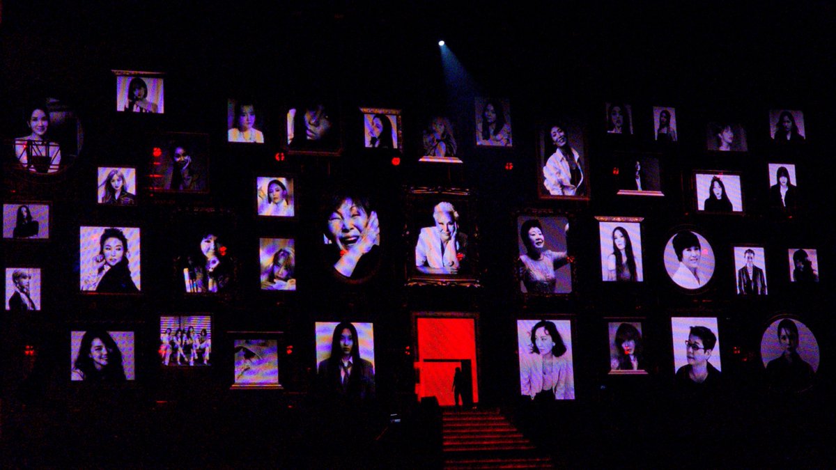 chatshirelore's tweet image. IU performs ‘Shh’ with photos of female celebrities (idols, singers, actors) from different generations