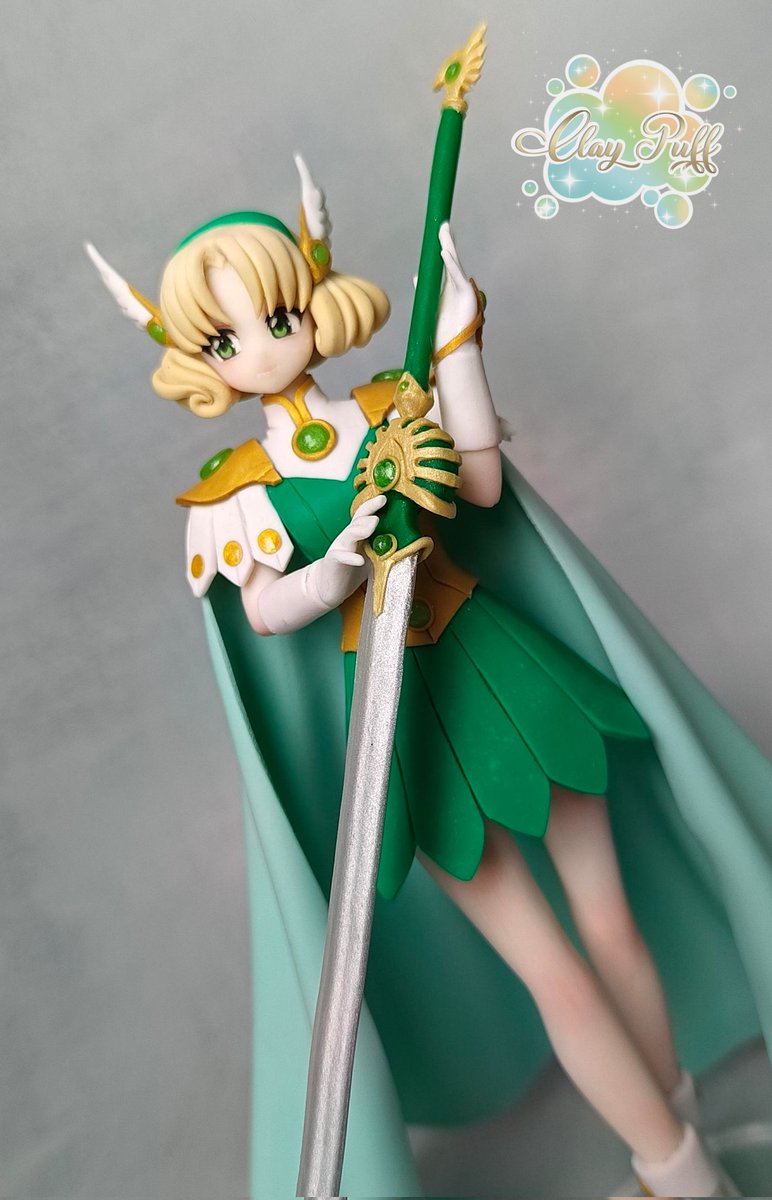 ClayPuff's tweet photo. Fuu Hououji with Rune God Spirit of Air Windom Moderoid.
Fuu Hououji figure, 6 inches, and the sword are made from polymer clay, gems are made from uv resin. and the cape is made from air dry clay...
Handmade be ClayPuff
#MagicKnights #fuu #MagicKnightRayearth https://t.co/SqUMFGRRE5