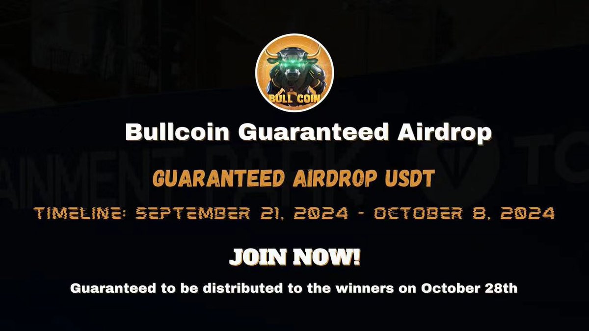 New Guaranteed USDT #Airdrop Is Live!

Participate in our guaranteed airdrop to share more USDT

Airdrop:
t.me/OGbullcoinGuar…

Rewards will be distributed to your wallet address around Oct. 28th &amp; 400 random  winners will be rewarded

Top 100 referrals can each get more USDT