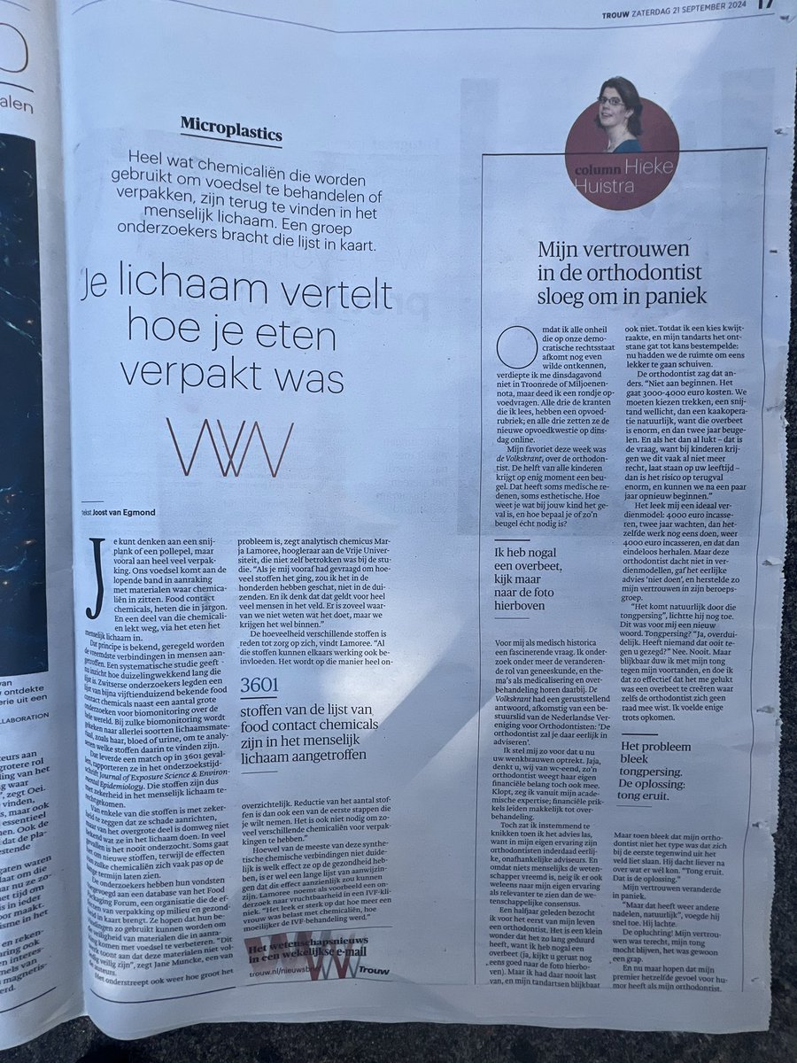 Advies #orthodontist was onvolledig. Bij #tongpersen eerst #logopedie en pas daarna eventueel beugel. Bij tongpers vaak ook #infantieleslik naast dat dit onwenselijk is staat het ook niet fraai <a href="/hiekemartine/">Hieke Huistra</a> <a href="/trouw/">Trouw</a>