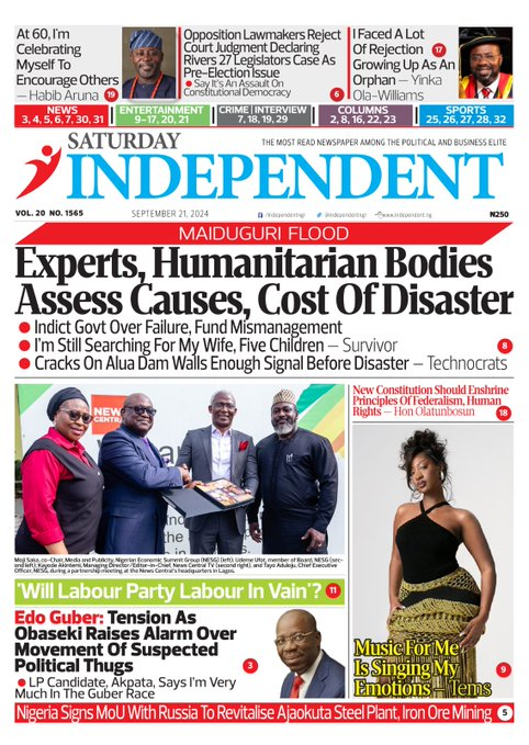 standard_ngr's tweet photo. 7. Saturday Independent
- Edo Guber: Tension as Obaseki raises alarm over movement of suspected political thugs
8. Blueprint Weekend
- Edo to elect new Governor today
Tags: #LCDLFMX2 I #lacasadeloafamososmx2 I Dan Bello I Northerners I Telegram #INECUnderAttack Olumide Akpata https://t.co/okmsGanRah