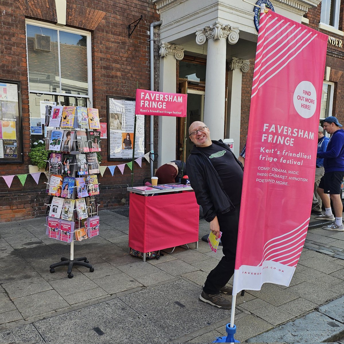 We're in town again today, with programmes, flyers, and friendly faces. Pop along and say hello! Find us outside The Alexander Centre in Preston Street.

#faversham #comedy #magic #theatre #hypnotism #dance #cabaret #poetry #drama #improv #spokenword #workshops