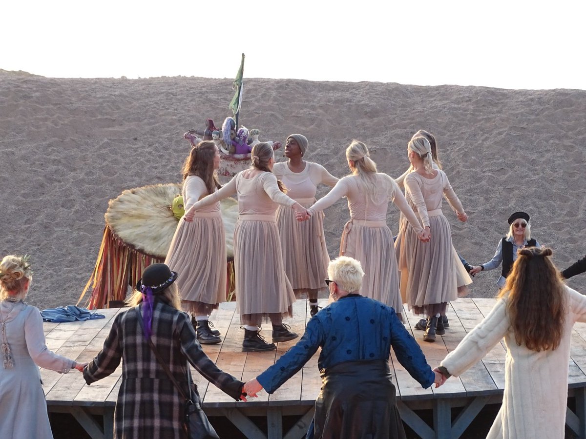 At sunset yesterday I watched <a href="/WILD_WORKS/">WILDWORKS</a> latest show at the stunning coastal setting of Geevor.

A dark tale of love, life, fear of the unknown &amp; the transformative power of strangers.

The performance moves from one breathtaking location to the next.

An unmissable experience!
