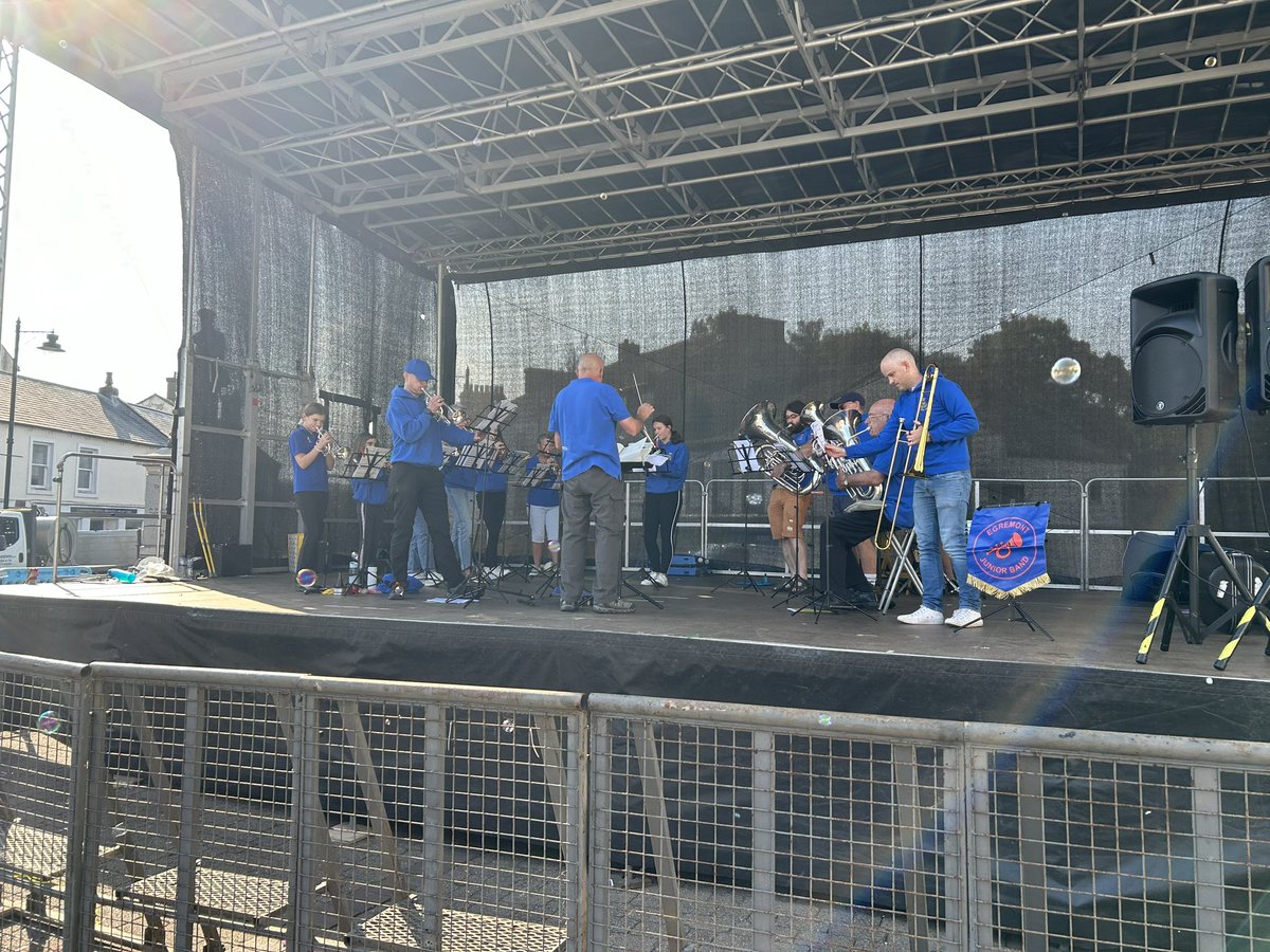 With <a href="/EgremontTBand/">Egremont Town Band</a> at the <a href="/EgremontCF/">Egremont Crab Fair</a> Main Street stage. In the sunshine #CrabFair