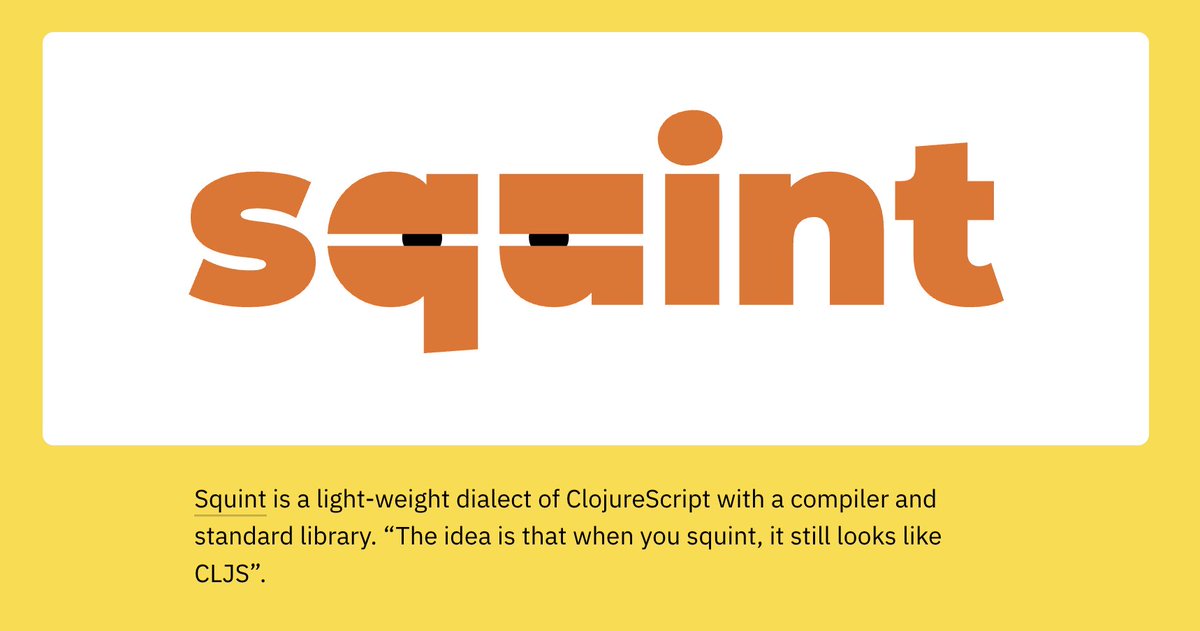 borkdude's tweet image. On @Nikitonsky’s page, the #squintcljs logo is alive! Just hover your mouse over it:
tonsky.me/design/
#clojure