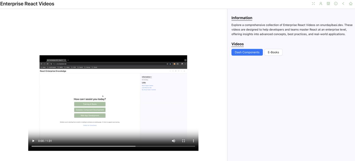 odayibasi2's tweet image. onurdayibasi.dev/videos-of-ente… I will add videos of the Demo Applications I created about React in Enterprise React Videos My goal is to accumulate videos here and to convey the capabilities of the platform more clearly #enterprisereact #learnreactuidev