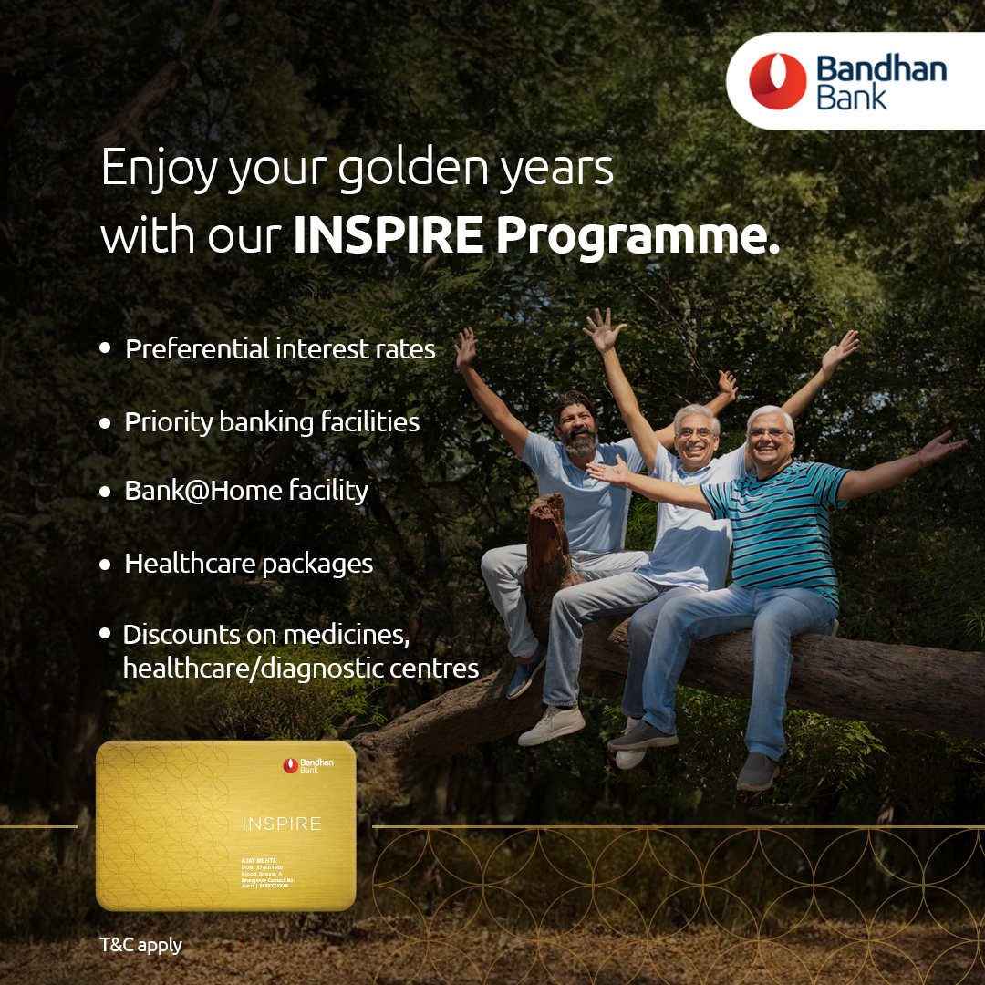 bandhanbank_in's tweet photo. Step into your golden years with our #InspireProgramme for #SeniorCitizens.

Learn more: https://t.co/2suToc46sw

T&amp;C apply. #BandhanBank https://t.co/bKBhHjxrI9