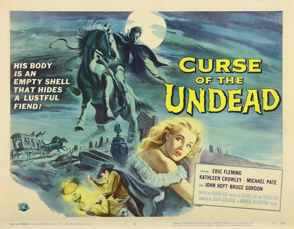 Terror_By_Night's tweet image. Curse of the Undead (Universal, 1959)
Lobby Card
.
#TerrorByNight #CurseOfTheUndead #ClassicHorror #VintageHorror #MonsterKid
.