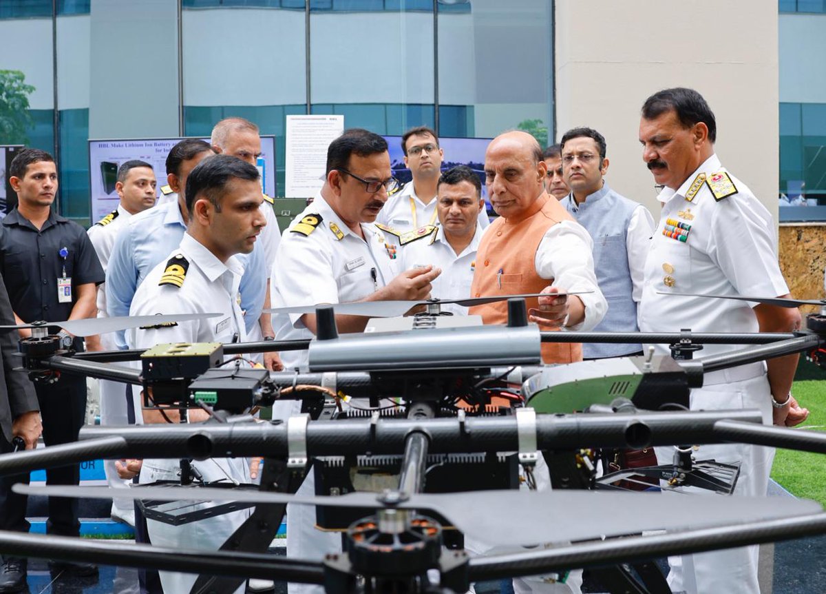 indiannavy's tweet photo. 2nd edition of the Naval Commanders’ Conference of 2024, from 17 - 20 Sep 24, was chaired by Adm Dinesh K Tripathi #CNS.
The maiden Conference at the new Nausena Bhawan, #NewDelhi, commenced with the inaugural address by the CNS.
Highlighting the Conference as the single most important apex level forum of the #IndianNavy to discuss, ideate, and find solutions towards ensuring that the Navy remains a #CombatReady #Credible #Cohesive & #FutureReady Force, #CNS laid emphasis on the flux in the contemporary geo-strategic environment together with emerging disruptive technologies and evolving tactics in the maritime domain. Further, #CNS enumerated key focus areas for the #IndianNavy in the short, medium, and long term.
#CNS reiterated the need to ensure combat readiness of all naval platforms, equipment, weapons, and sensors underpinned by the singular focus on #OrdnanceDeliveryonTarget.
#CNS also impressed upon the need to maintain vigil towards ensuring #maritimesecurity & coastal defence, through close liaison, synergy, and functional linkages with @IndiaCoastGuard and other maritime agencies.
#CNS urged the Commands and Staff at #NavalHeadquarters to continue evolving as a well-balanced multi-dimensional seamlessly networked force ready to respond, protect, and promote our national maritime interests – Anytime, Anywhere, Anyhow!
https://t.co/QHuUHPOeyF