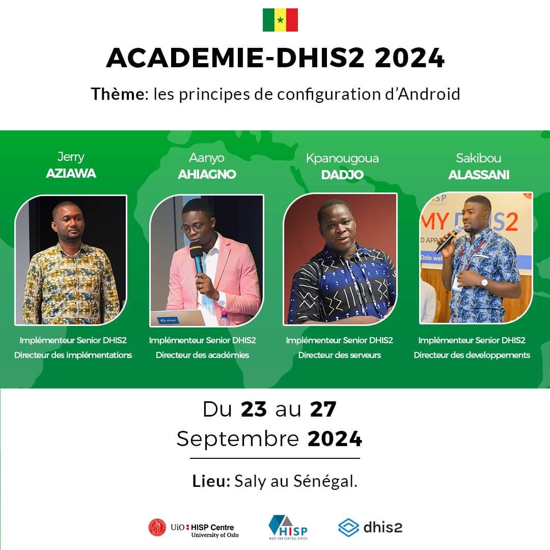hispwca_'s tweet image. Rendez-vous dans quelques jours à Saly, au Sénégal, avec nos experts pour l&apos;académie DHIS2 sur le thème : 𝐥𝐞𝐬 𝐩𝐫𝐢𝐧𝐜𝐢𝐩𝐞𝐬 𝐝𝐞 𝐜𝐨𝐧𝐟𝐢𝐠𝐮𝐫𝐚𝐭𝐢𝐨𝐧 𝐝&apos; 𝐀𝐧𝐝𝐫𝐨𝐢𝐝 📱.

#HISPWCA #DHIS2Academy #Sénégal #Saly #Android #Configuration #SantéNumérique
