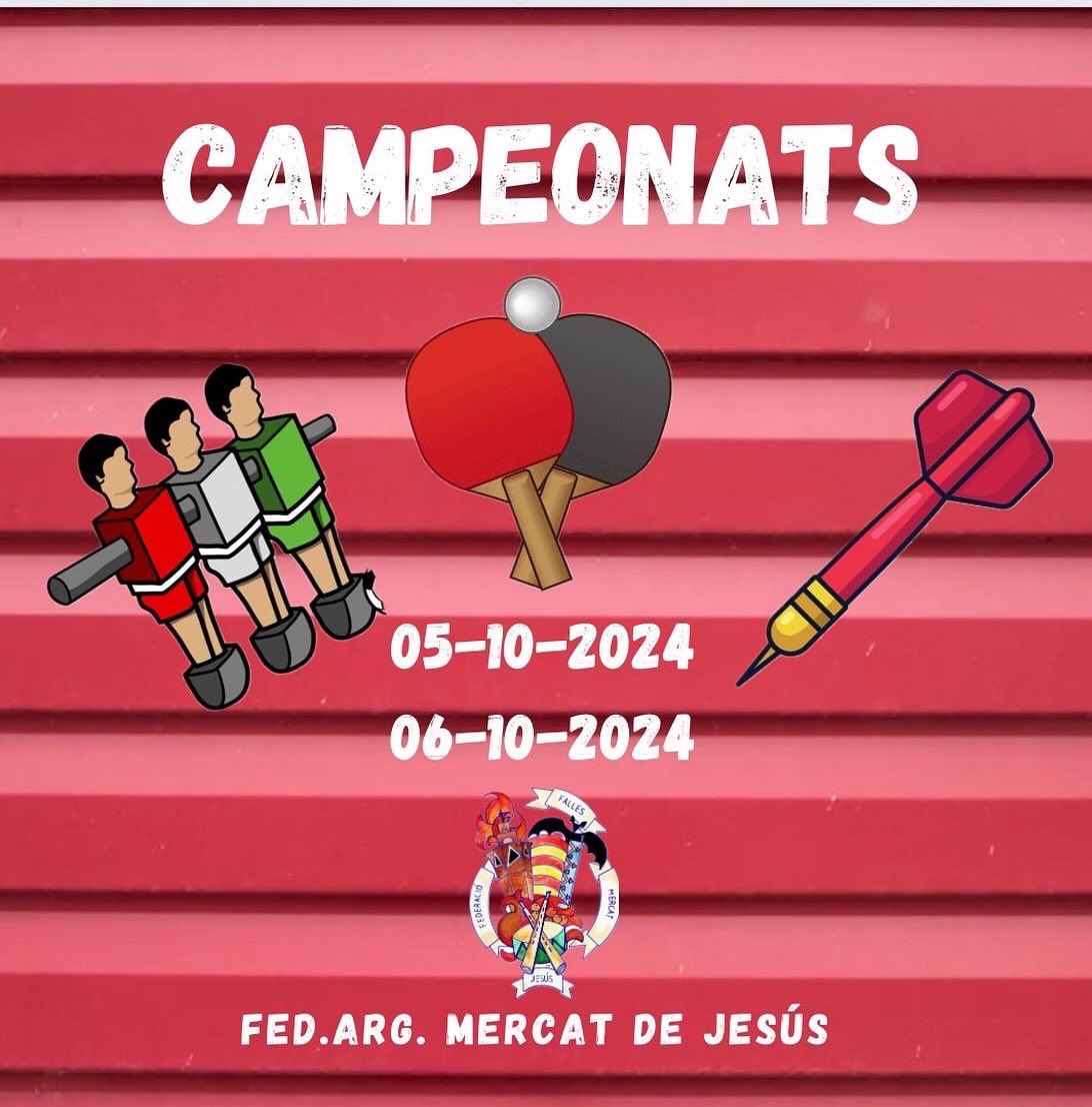 El pròxim 5 i 6 d’octubre l’agrupació del @mercatjesus tenim l’agenda súper ocupada!😱
Campionats i concurs de paelles 🥘🎯
#paelles #concurs #fpj #federació #agrupació #mercat