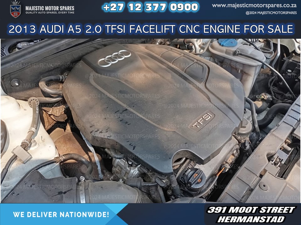 SpareMotor's tweet image. 2013 Audi A5 2.0 TFSI CNC Replacement Engine for Sale (Second-Hand)
#AudiA5Engine #AudiReplacementParts #SecondHandEngines #AudiTFSI #AudiPerformanceParts #UsedCarEngines #CarPartsSouthAfrica
Visit us at Majestic Motor Spares, 391 Moot Street
majesticmotorspares.co.za