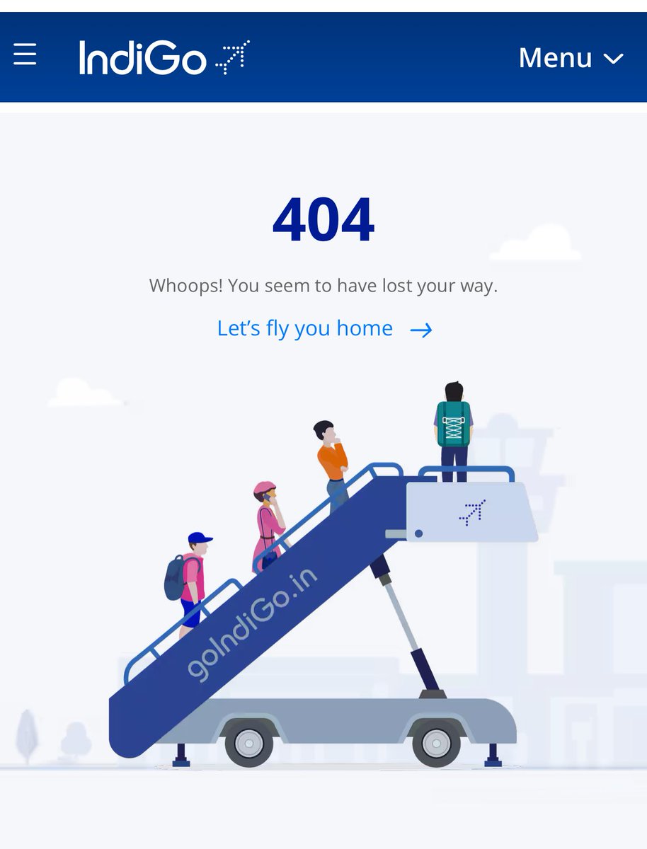 Hi <a href="/IndiGo6E/">IndiGo</a> I am trying to update international passenger details and I keep getting a 404 error. Help.