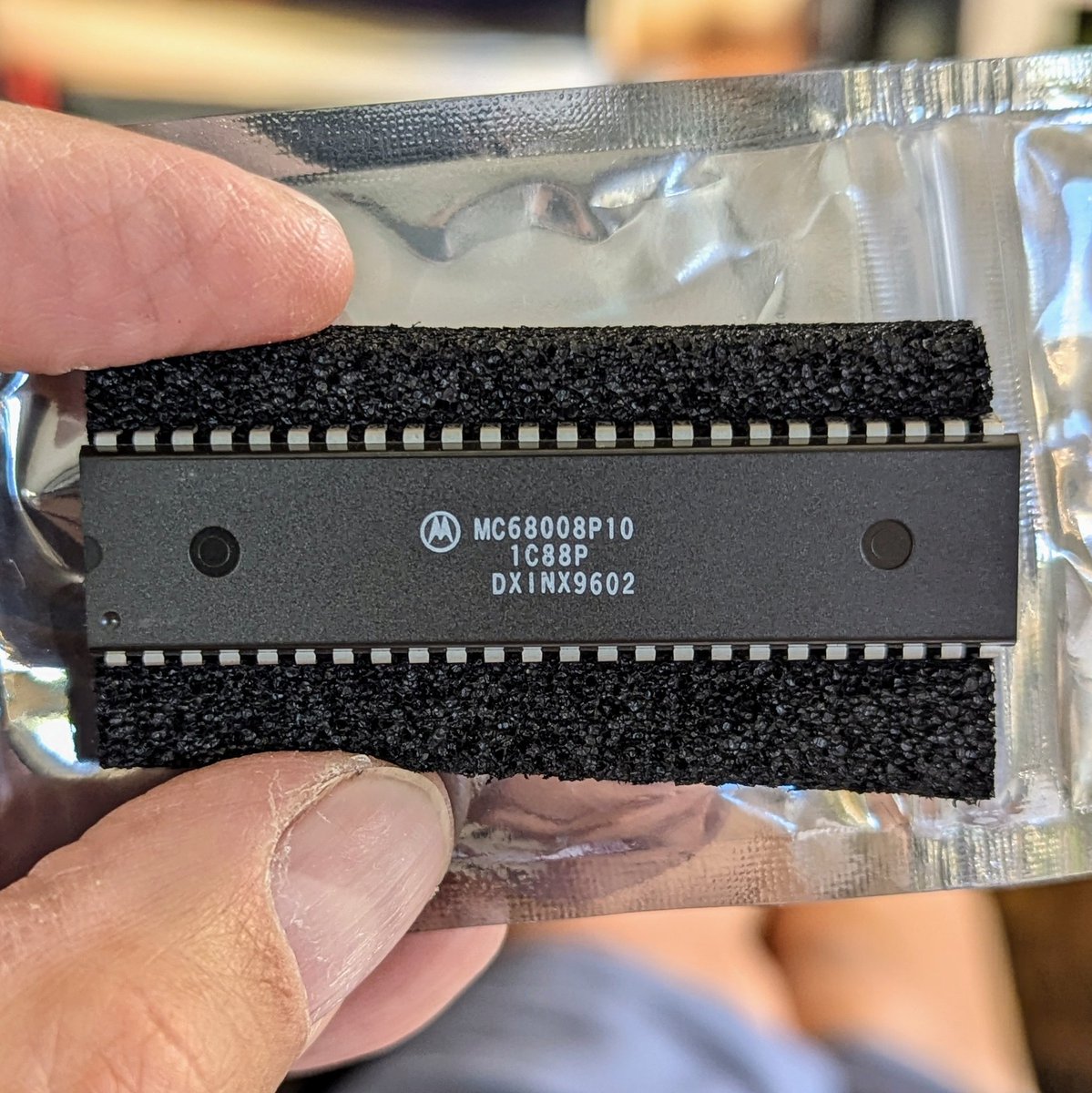 jubrunk's tweet image. so I have absolutely no clue what to do with that freshly bought #mc68008 32/8 bit  #microprocessor from the early 80ths 🤷‍♂️

any suggestions? maybe put it onto a #breadboard and wire a raspberry pi #pico to it? 🤔

#68k cp/m ? #uclinux ?