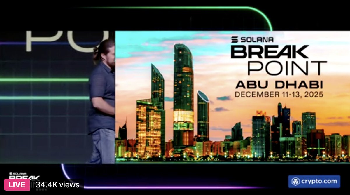BREAKING: <a href="/SolanaConf/">Solana Breakpoint 🇦🇪 Abu Dhabi Dec 11-13</a> BREAKPOINT 2025 TO TAKE PLACE IN ABU DHABI