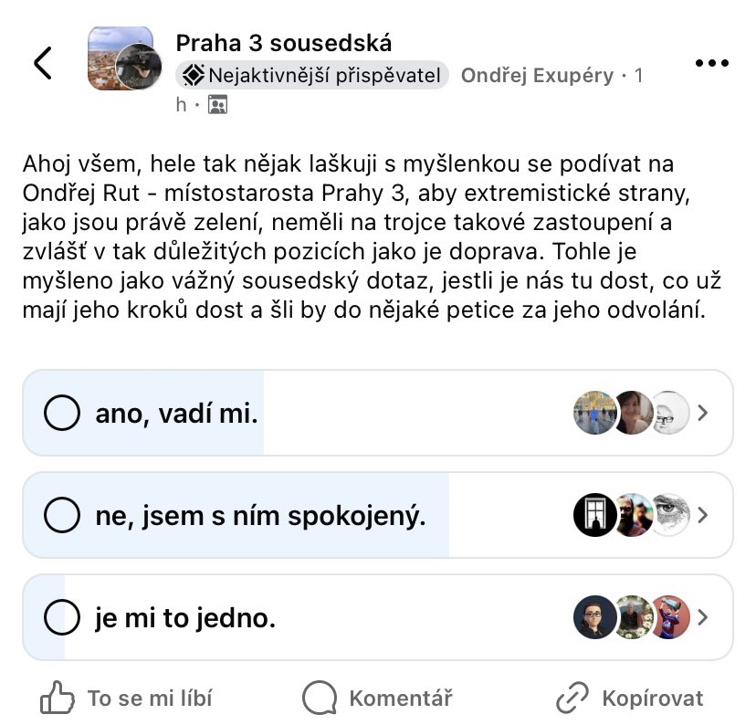 Docela škoda, že tu anketu pan Exupéry po hodině smazal. 🥹