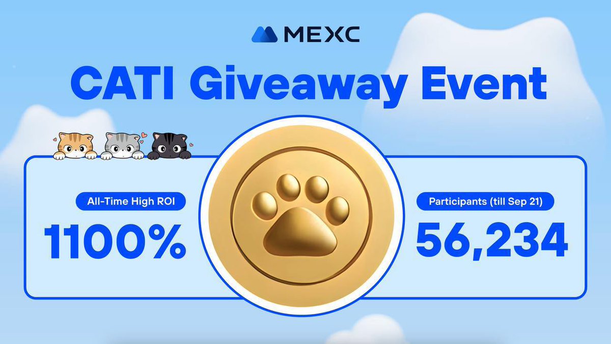 📢 $CATI Takes Off! 🚀 Experiencing an incredible surge of over 1100%, the  price keeps rising! 📈 At this point, many tokens typically hit a relative  high after being listed on major