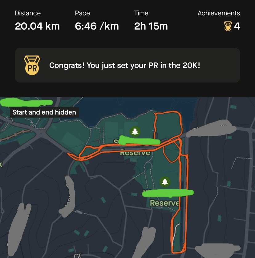 first time doing more than 10k
Just shy of a half marathon

Last 4km was war

Tryna catch up to <a href="/L3W72/">Big Lew</a> <a href="/BowTiedRunning/">enjoy this dog - @IntraRunner</a>
