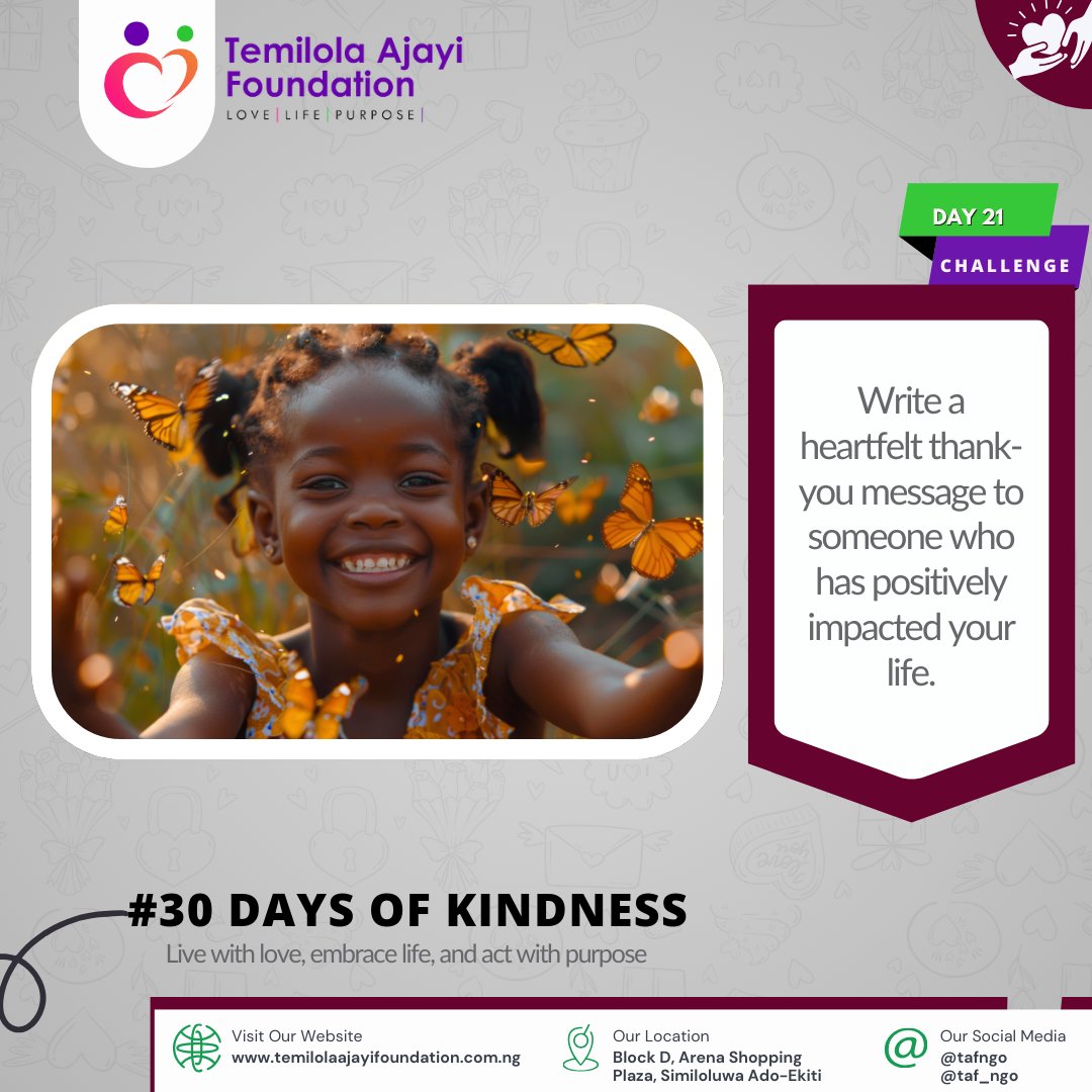 taf_ngo's tweet image. Did you know that practicing gratitude can transform your mindset?

Gratitude isn't just an attitude—it’s a way of life &amp;amp; the foundation of kindness.

On this World Gratitude Day, let’s take a moment to reflect on what we’re grateful for.

#WorldGratitudeDay 
#30DaysofKindness