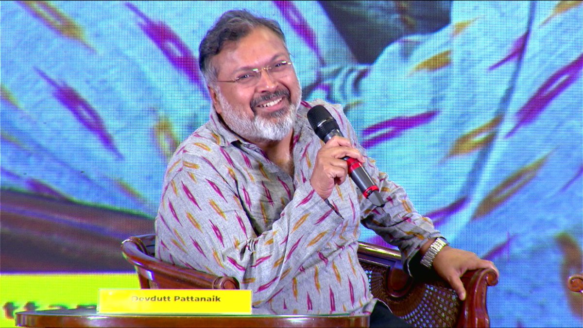 NewIndianXpress's tweet photo. The mythology of India is very complex. It varies from state to state: Author @devduttmyth at #OLF2024.

@AdityaBirlaGrp @PrabhuChawla @santwana99 @KIITUniversity @oxfordbookstore @NALCO_India @JSPLCorporate @AMNSIndia https://t.co/ioebKEulPe
