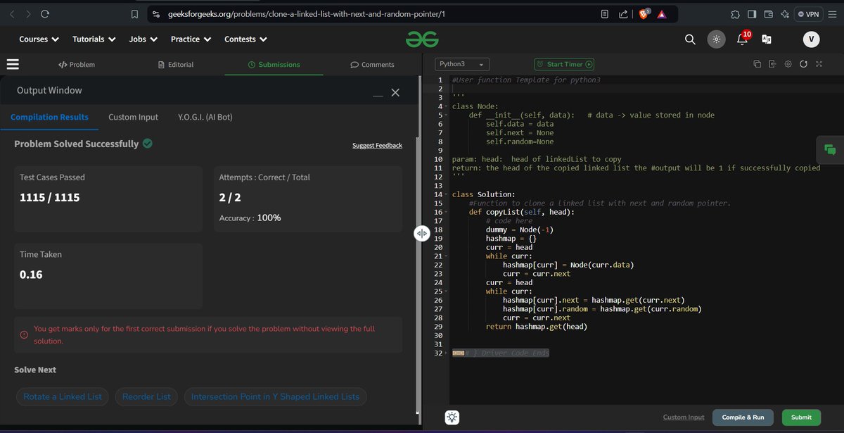 VinitNotFound's tweet image. #geekstreak2024 #DeutscheBank
@geeksforgeeks @DeutscheBank
Day 11 
Profile Link - geeksforgeeks.org/user/45vinitt6…